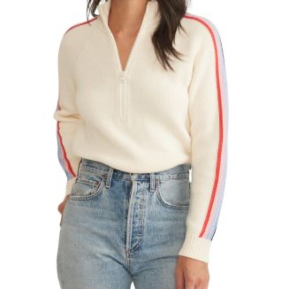 NWT Marine Layer Archive Sweater Womens Size XL Ivory Archive Invierno 1/4 Zip - Picture 5 of 7
